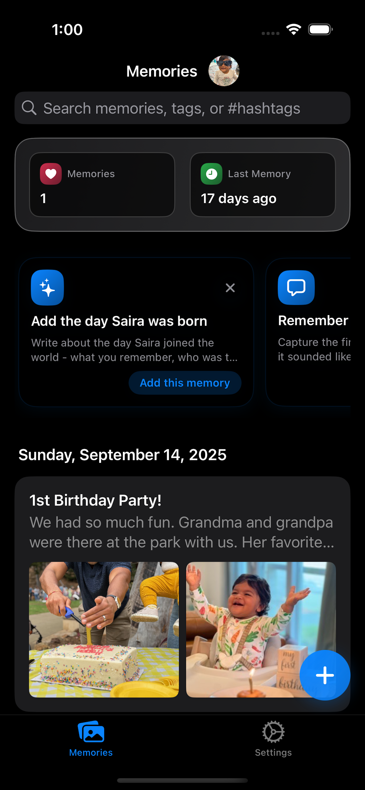 Memory Agent - Smart Timeline view